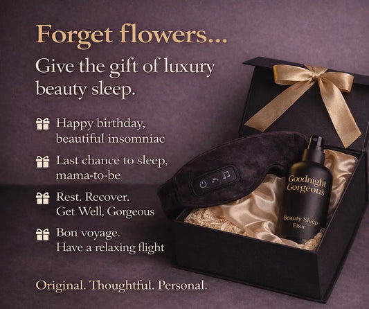 Sleeping Beauty GIFT Set. Sleep Elixir + Eye Patches+ Sleep Mask Headphones + Silky Skin Pillow Case